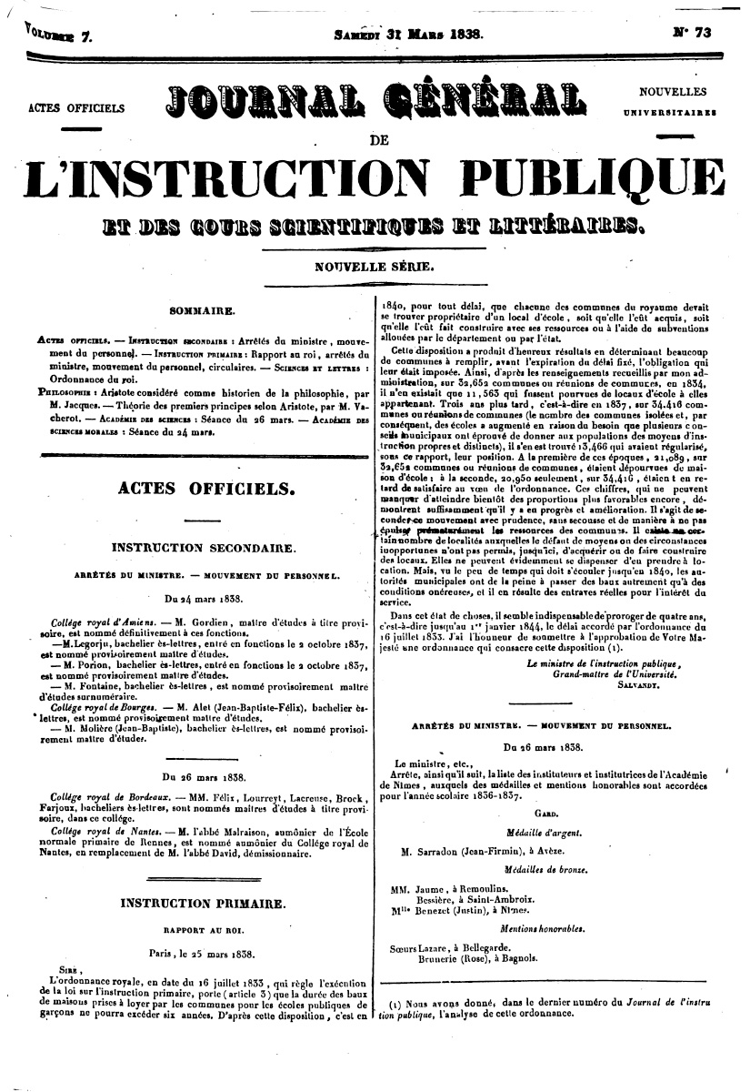 Journal général de l'Instruction publique