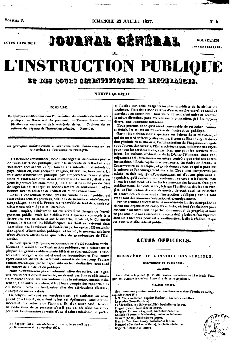 Journal général de l'Instruction publique